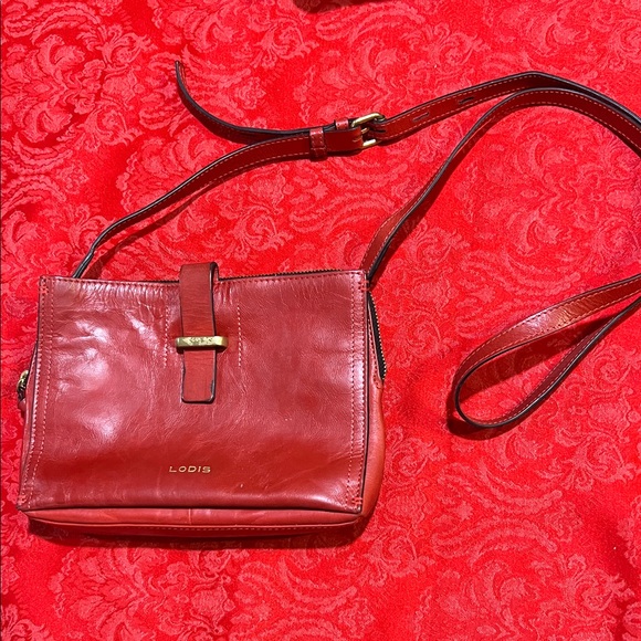 Lodis Crimson Leather Crossbody Bag - Picture 6 of 12